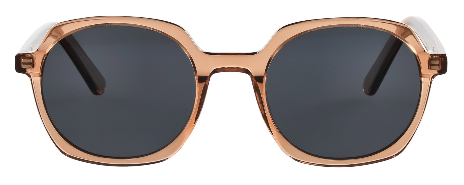 Das Bild zeigt die Kindersonnenbrille 722101 in braun transparent von vorne.